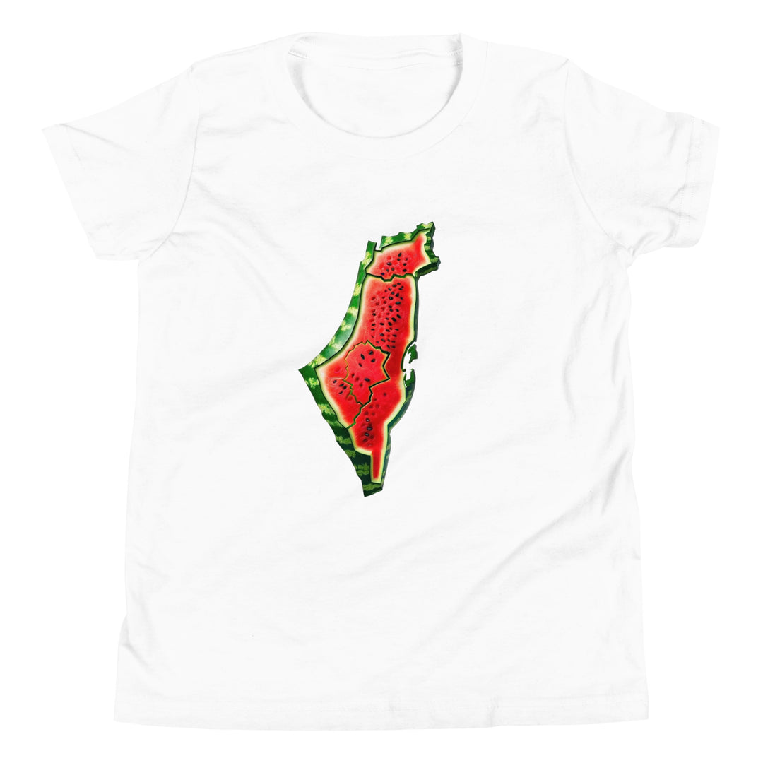 Youth Short Sleeve T-Shirt - Palestine Watermelon, White