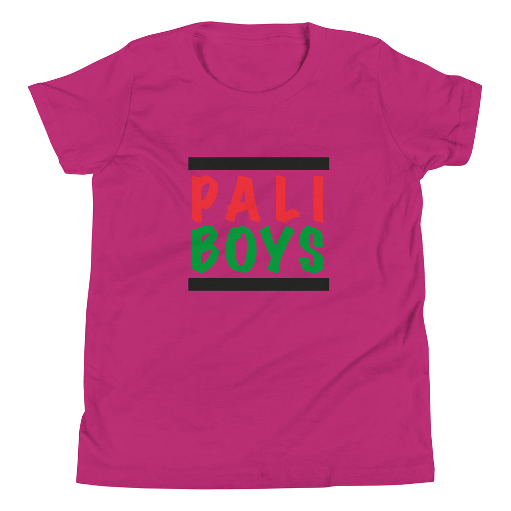 Youth Short Sleeve T-Shirt - Palestinian Boys, Berry