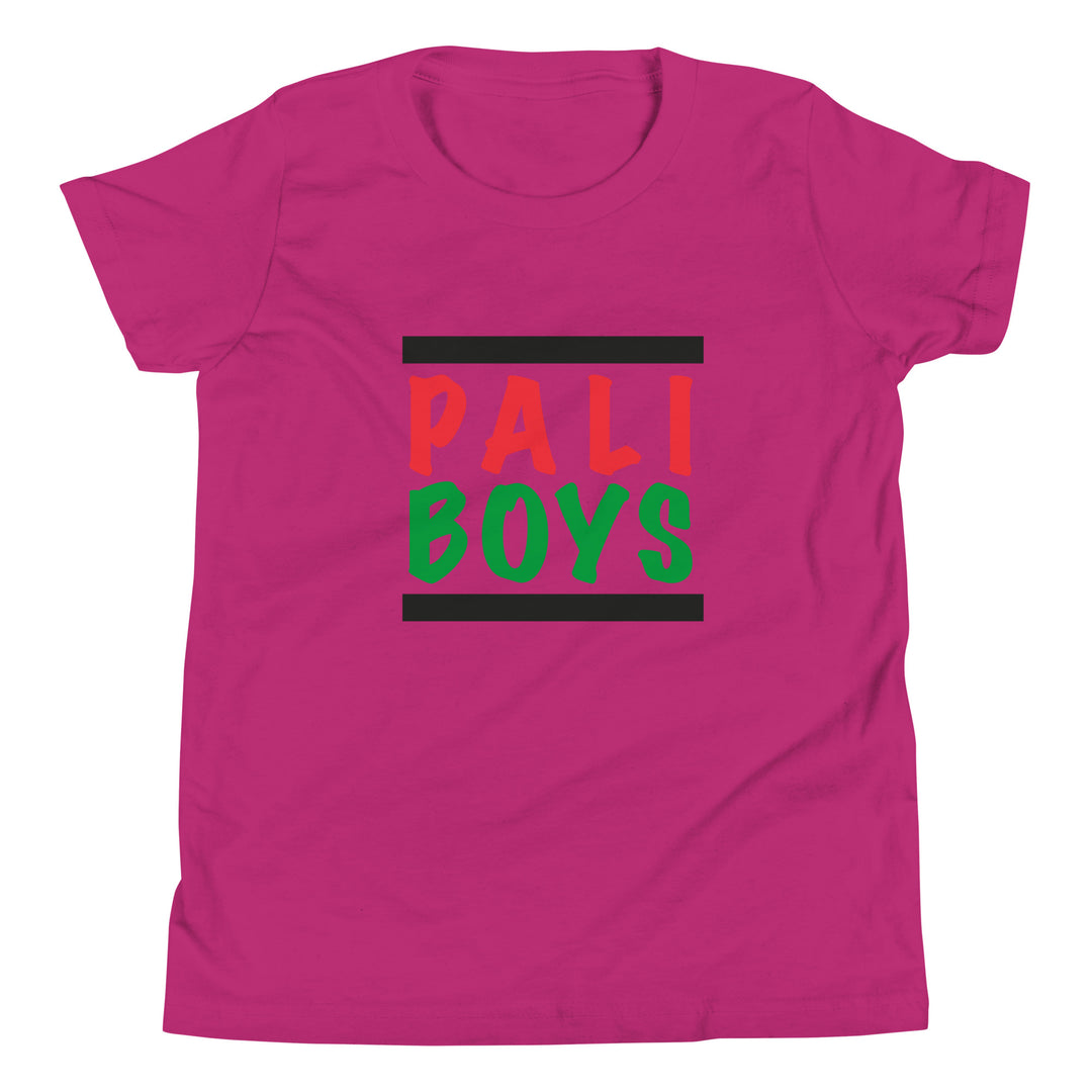 Youth Short Sleeve T-Shirt - Palestinian Boys, Berry