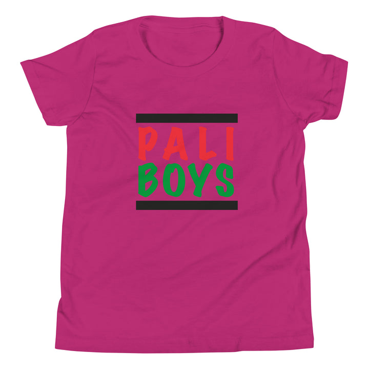 Youth Short Sleeve T-Shirt - Palestinian Boys, Berry