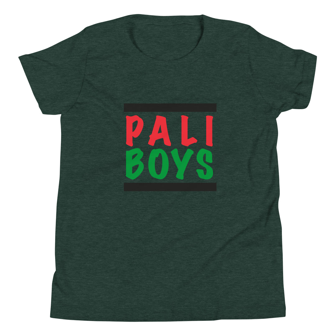 Youth Short Sleeve T-Shirt - Palestinian Boys, Heather Forest