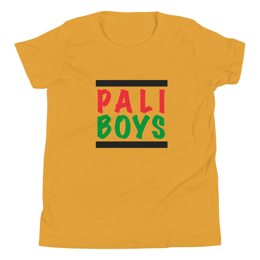 Youth Short Sleeve T-Shirt - Palestinian Boys, Mustard