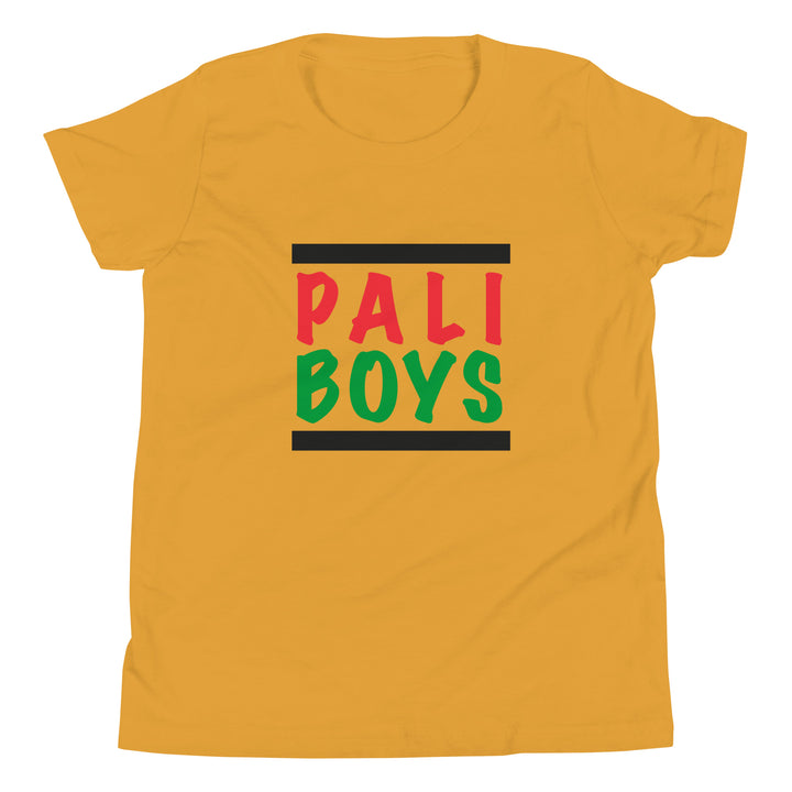 Youth Short Sleeve T-Shirt - Palestinian Boys, Mustard