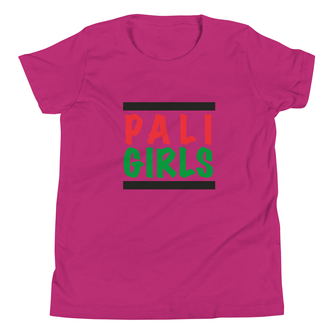 Youth Short Sleeve T-Shirt - Palestinian Girls, Berry