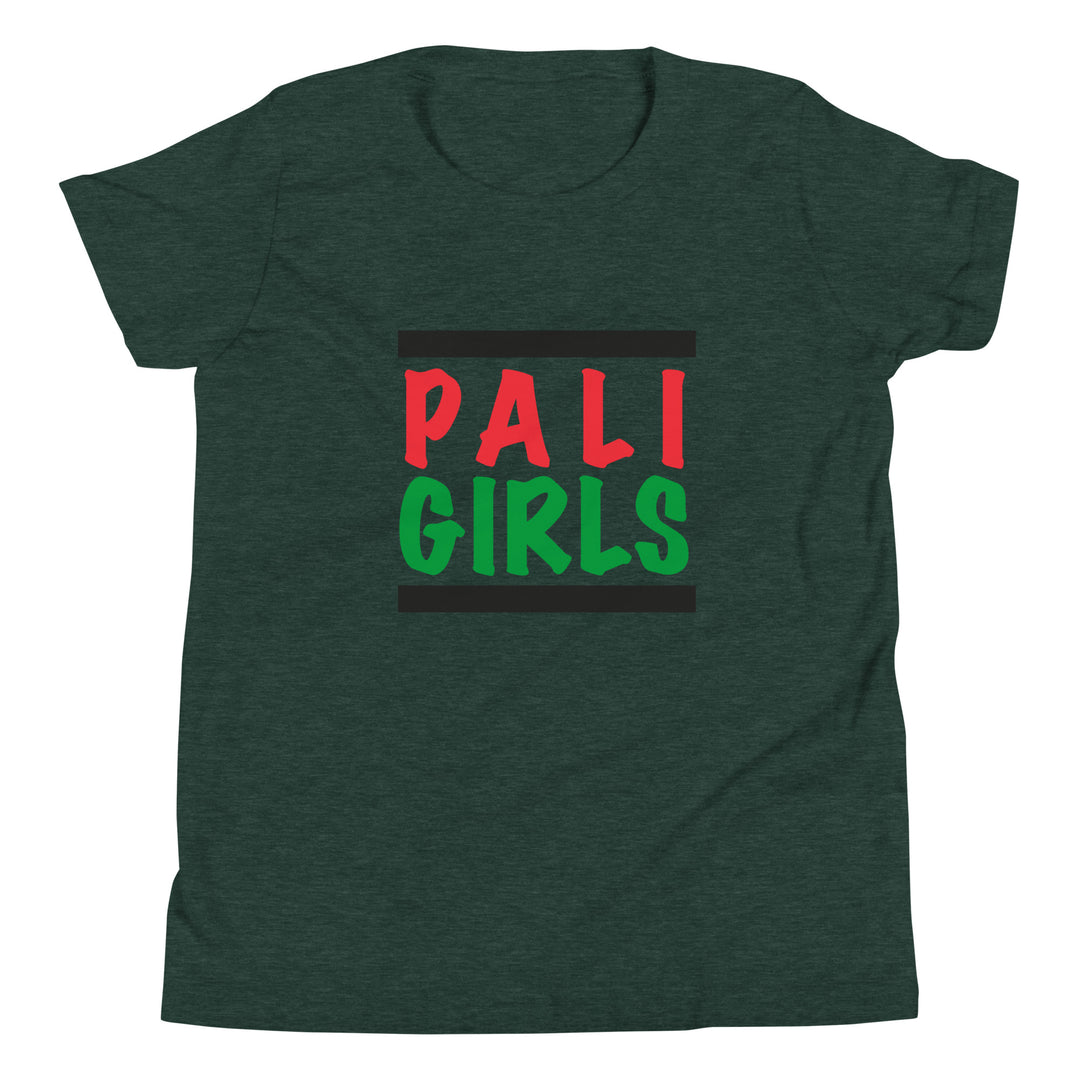 Youth Short Sleeve T-Shirt - Palestinian Girls, Heather Forest