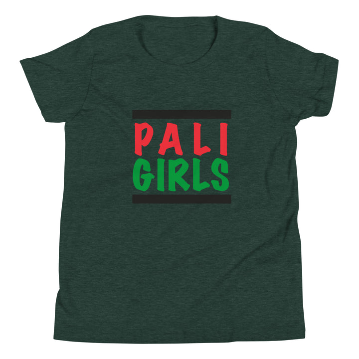 Youth Short Sleeve T-Shirt - Palestinian Girls, Heather Forest