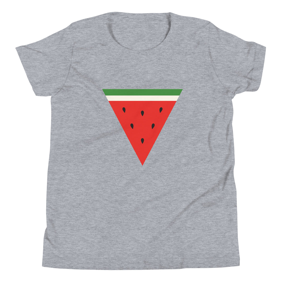 Youth Short Sleeve T-Shirt - Triangle Watermelon, Heather