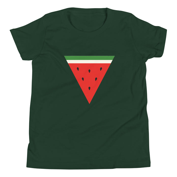 Youth Short Sleeve T-Shirt - Triangle Watermelon, Forest