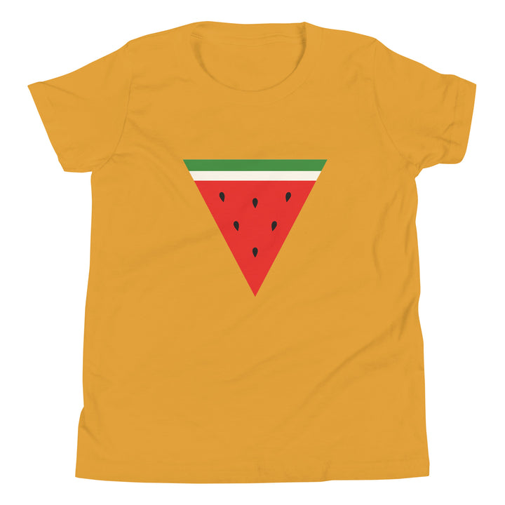 Youth Short Sleeve T-Shirt - Triangle Watermelon, Mustard