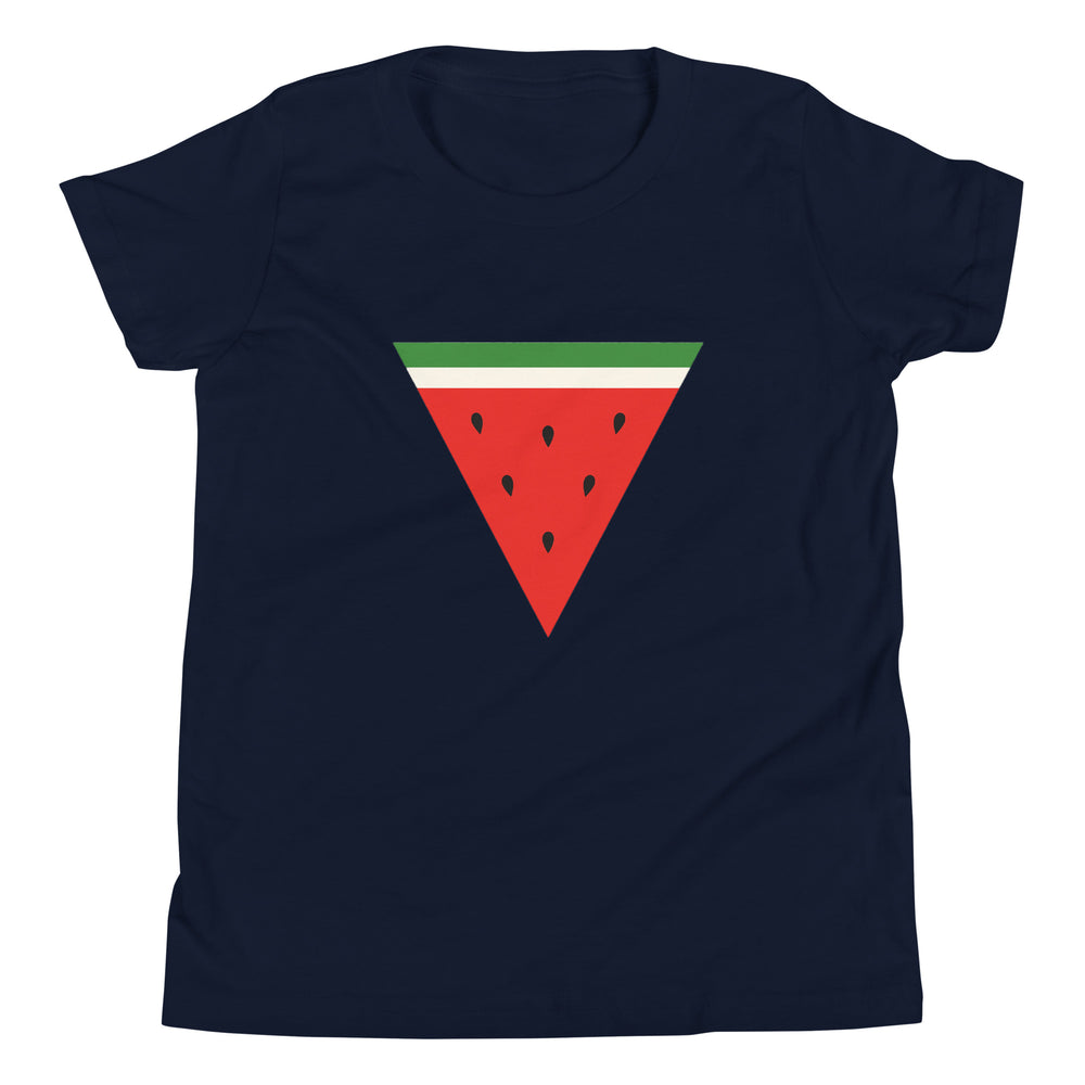 Youth Short Sleeve T-Shirt - Triangle Watermelon, Navy