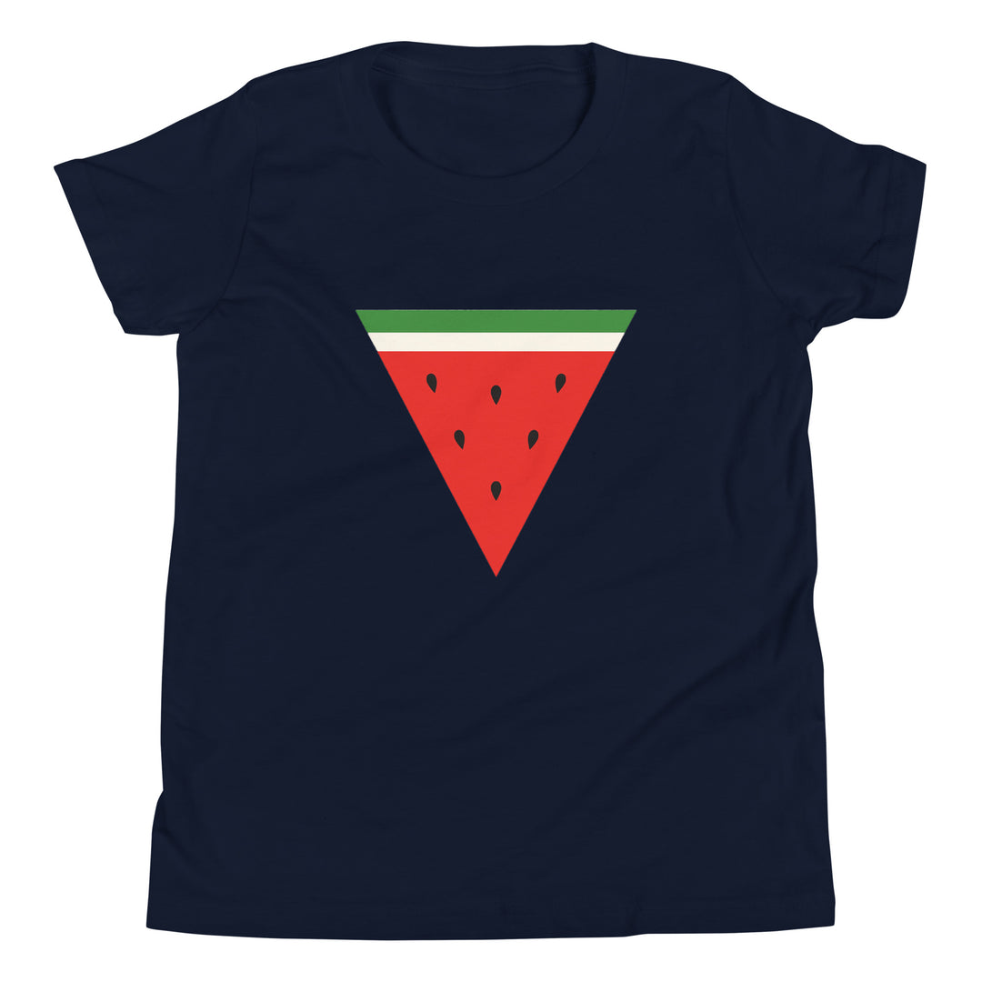 Youth Short Sleeve T-Shirt - Triangle Watermelon, Navy