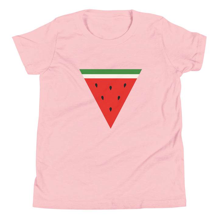 Youth Short Sleeve T-Shirt - Triangle Watermelon, Pink