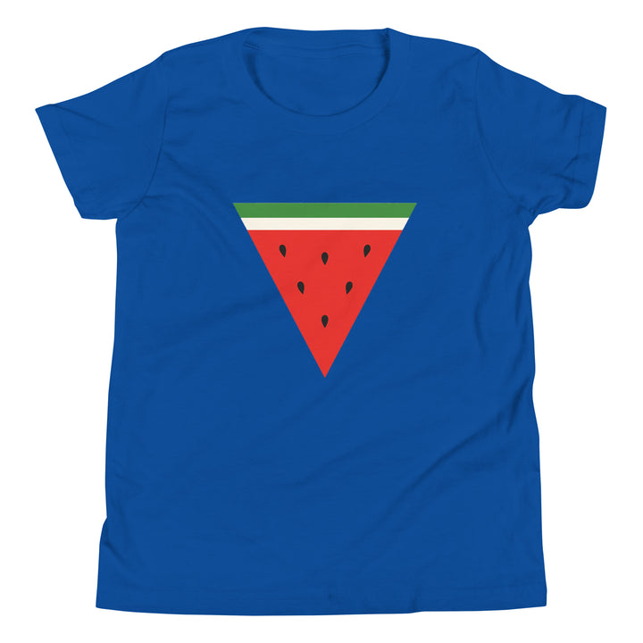 Youth Short Sleeve T-Shirt - Triangle Watermelon, True Royal