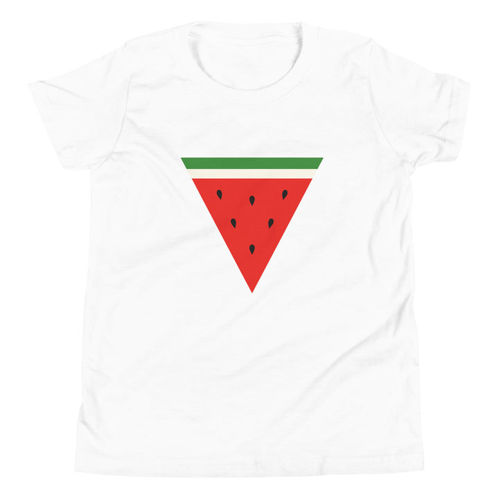 Youth Short Sleeve T-Shirt - Triangle Watermelon, White