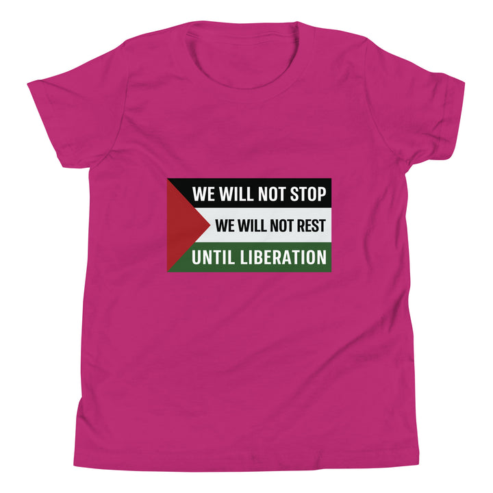Youth Short Sleeve T-Shirt - We Will Not Stop, Berry