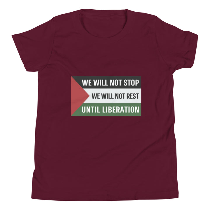 Youth Short Sleeve T-Shirt - We Will Not Stop, Maroon