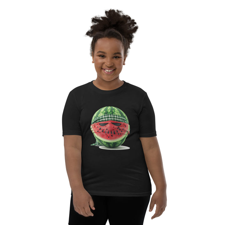 Youth Short Sleeve T-Shirt | Palestine Watermelon Fighter