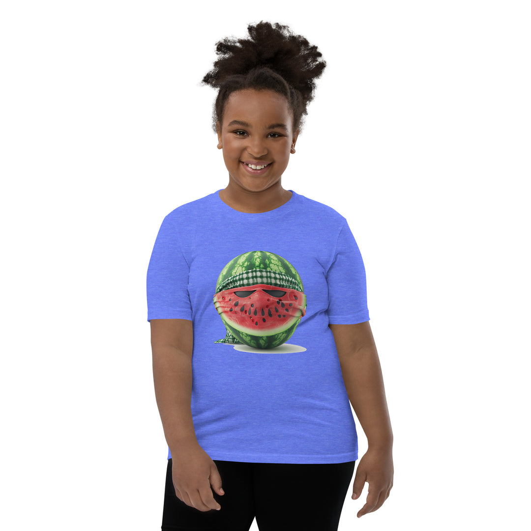 Youth Short Sleeve T-Shirt | Palestine Watermelon Fighter