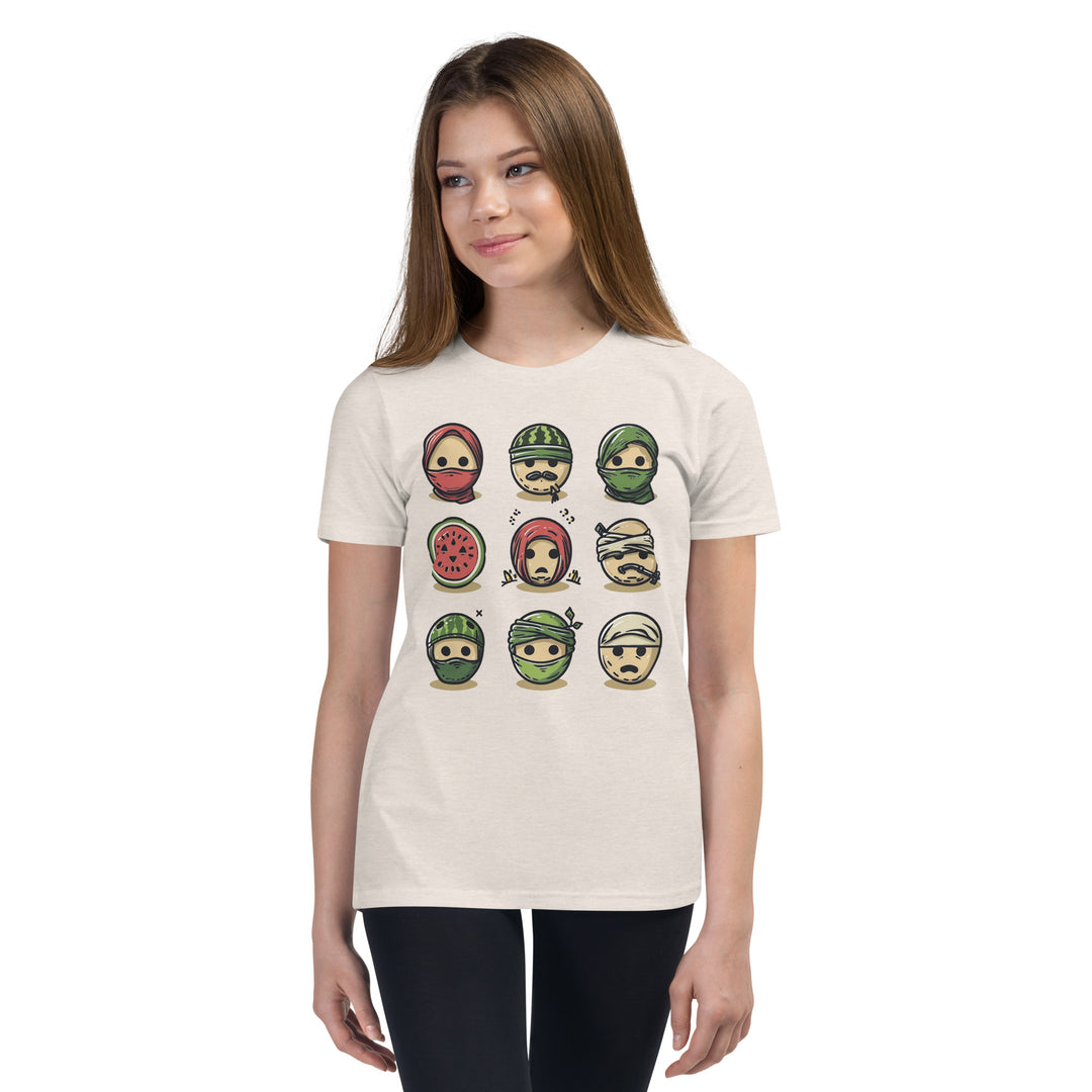 Youth Short Sleeve T-Shirt | Palestine Emoji