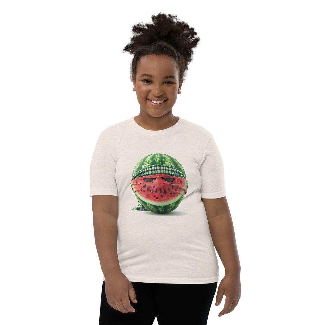 Youth Short Sleeve T-Shirt | Palestine Watermelon Fighter