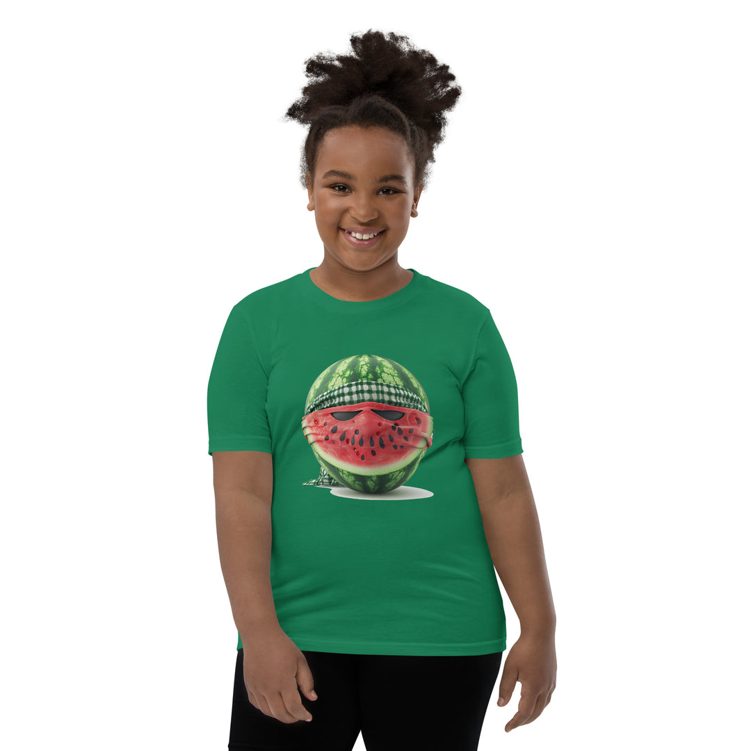 Youth Short Sleeve T-Shirt | Palestine Watermelon Fighter