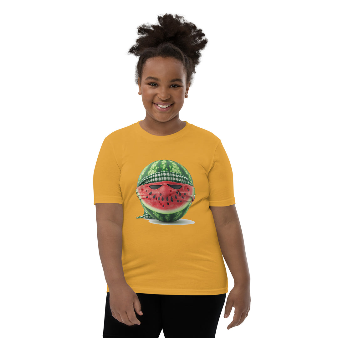 Youth Short Sleeve T-Shirt | Palestine Watermelon Fighter