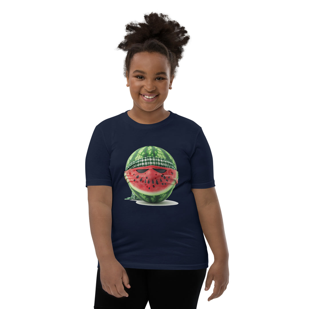 Youth Short Sleeve T-Shirt | Palestine Watermelon Fighter