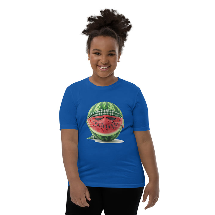 Youth Short Sleeve T-Shirt | Palestine Watermelon Fighter