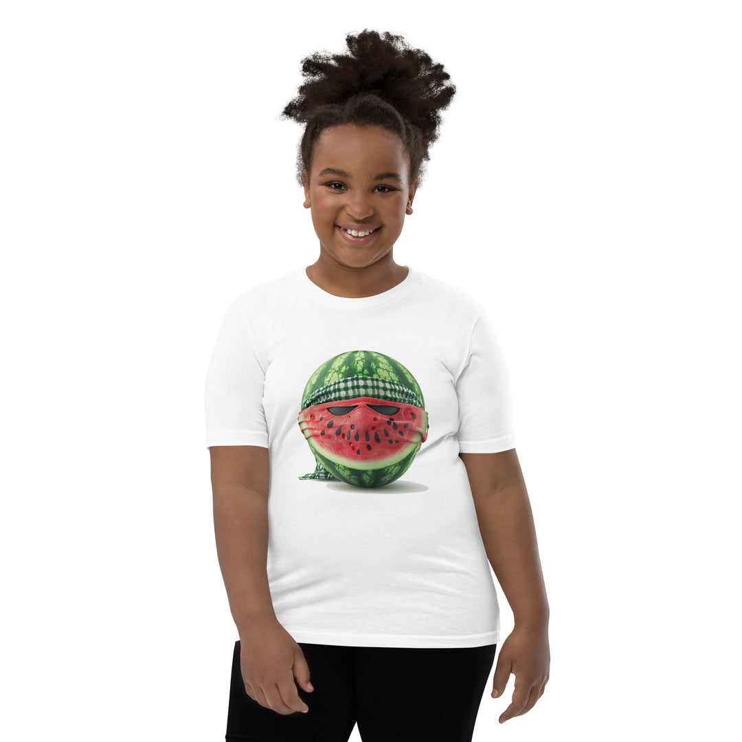 Youth Short Sleeve T-Shirt | Palestine Watermelon Fighter